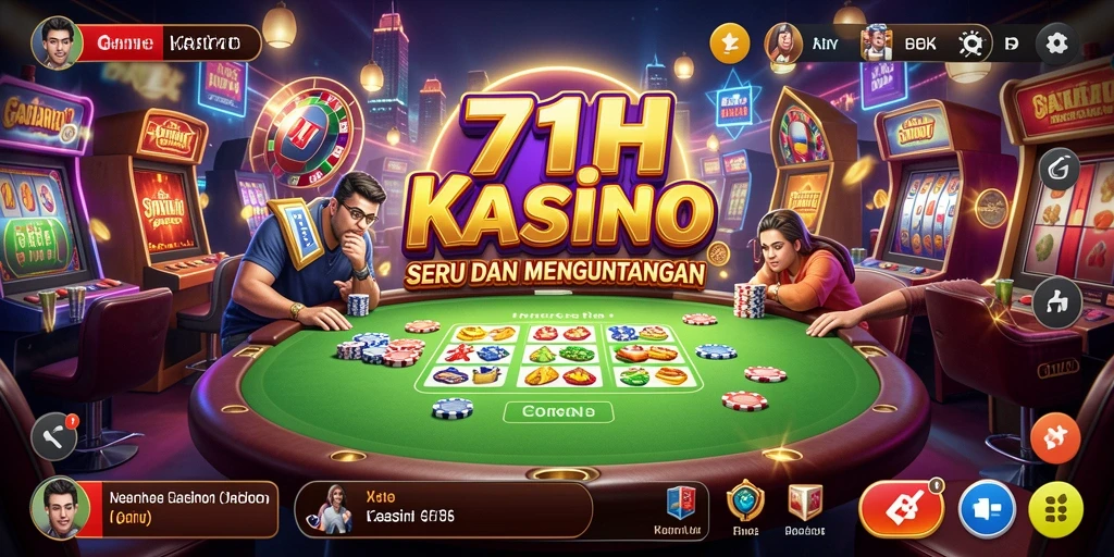 Tangkapan layar gameplay 71H menunjukkan berbagai permainan Kasino yang tersedia.