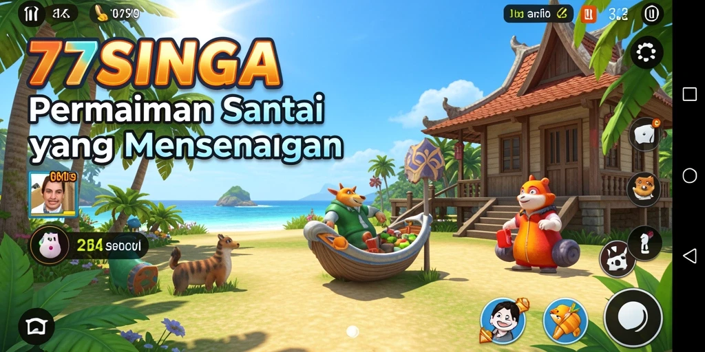 Screenshot gameplay 77SINGA yang menunjukkan kesenangan saat bermain.