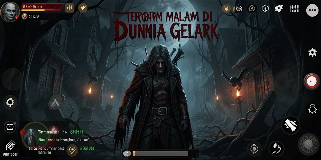 Screenshot gameplay 8HHH menampilkan suasana menegangkan dan mencekam.