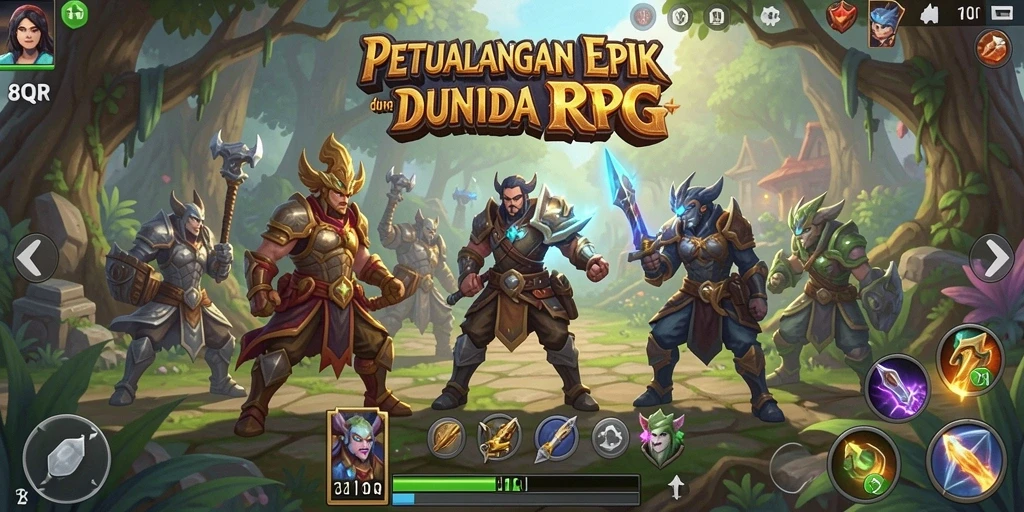 Gameplay seru dalam 8QR yang menampilkan pertarungan epik.