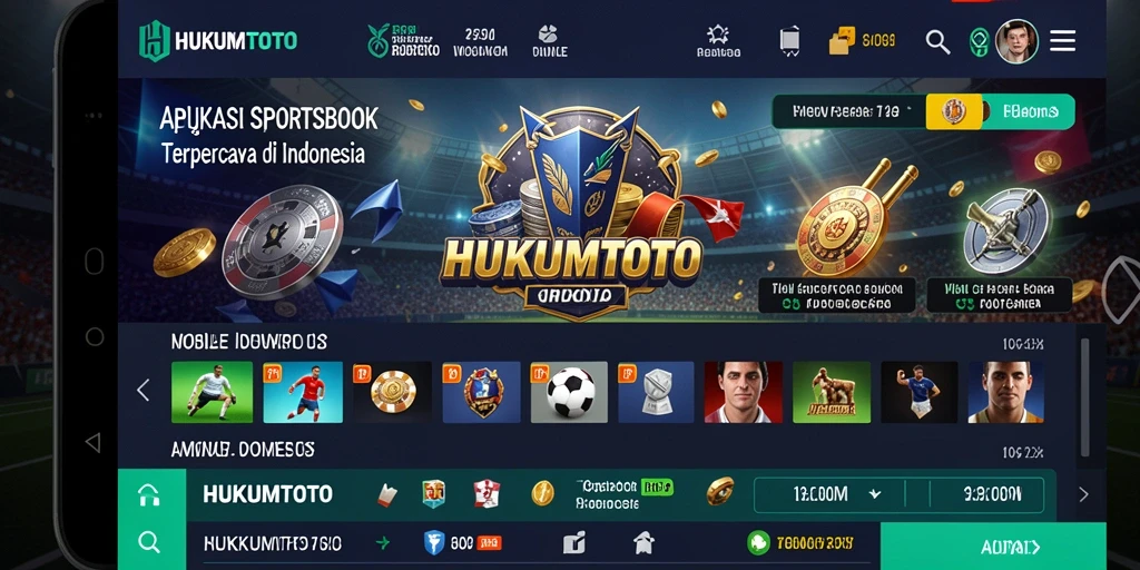 Screenshot HUKUMTOTO menampilkan antarmuka taruhan olahraga yang menarik.
