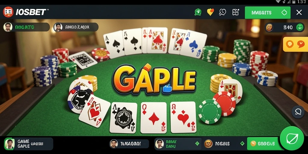 Tampilan gameplay seru dari IOSBET yang menampilkan permainan Gaple.