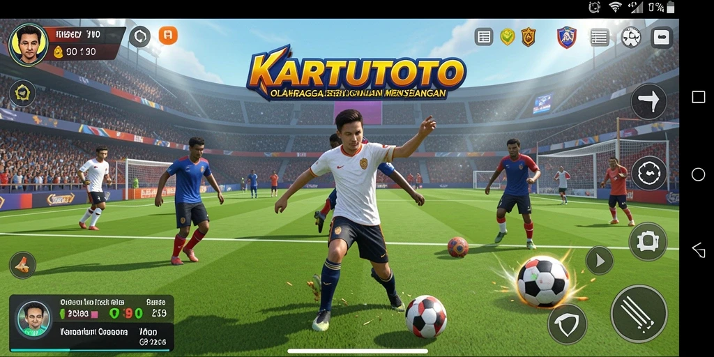 Screenshot gameplay KARTUTOTO menampilkan aksi olahraga yang mendebarkan.