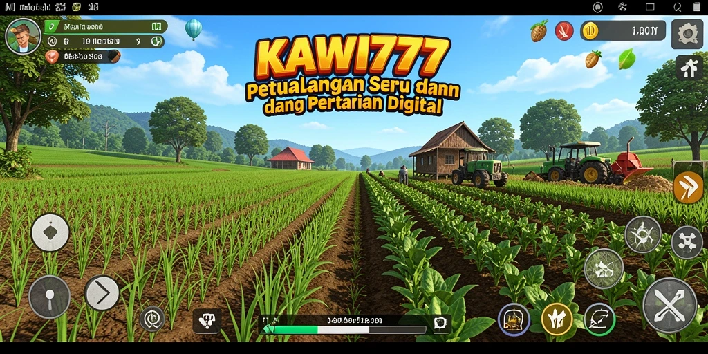Tampilan menarik gameplay KAWI777 dengan pertanian yang beraneka ragam.
