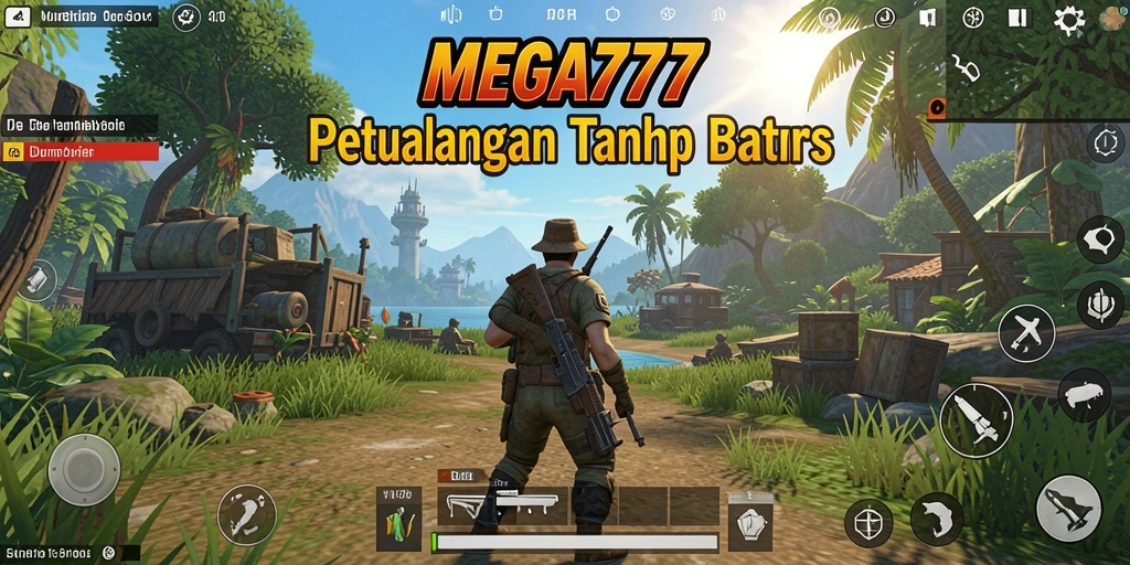 Tangkapan layar permainan MEGA777 menunjukkan aksi eksplorasi di dunia terbuka.