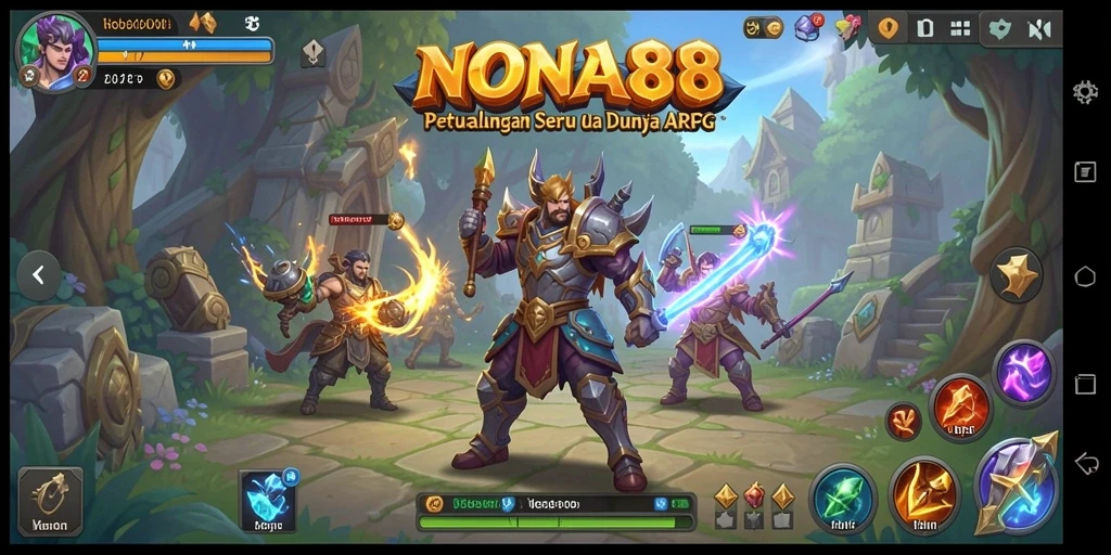 Screenshot NONA88 menampilkan pertempuran epik dalam dunia ARPG.