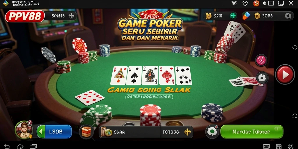 Tampilan gameplay Poker yang mendebarkan dan menarik.