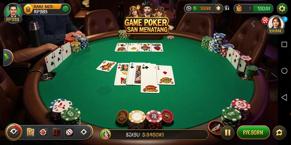 Gameplay menyenangkan di RP886 dengan atmosfer poker yang nyata.