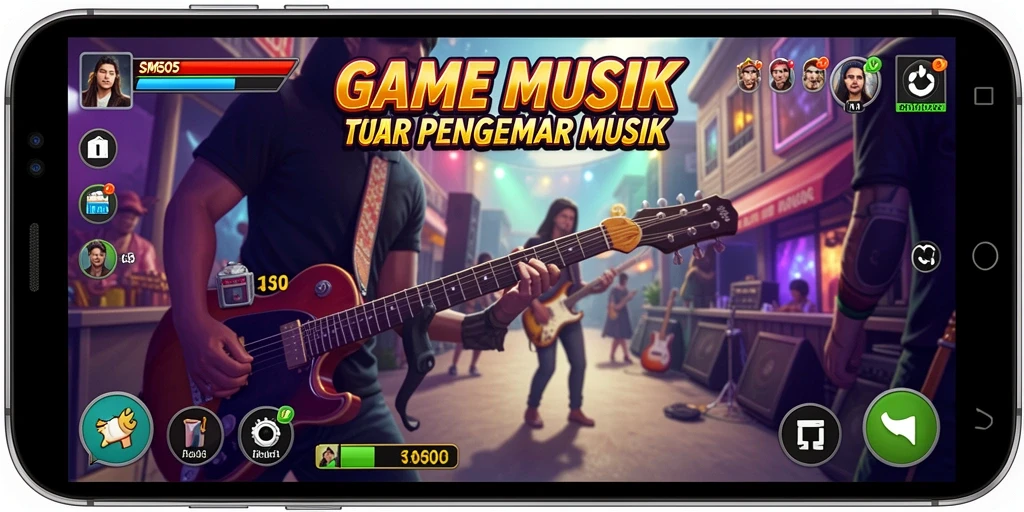 Screenshot gameplay SM605 yang menunjukkan pengalaman musik yang menyenangkan.
